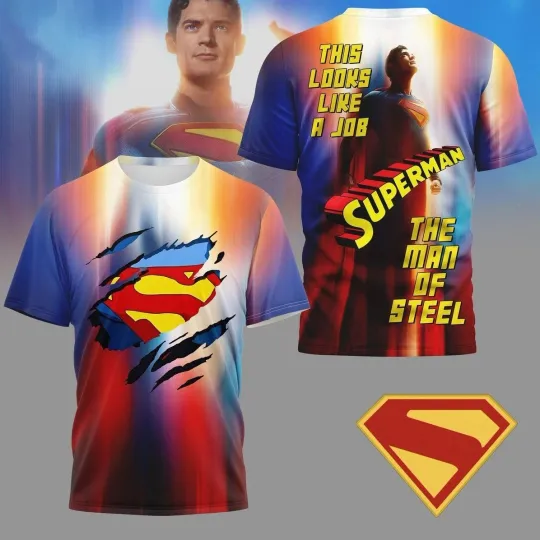 Superman Man of Steel 3D T-Shirt