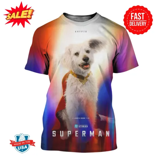 Superman Krypto Superdog 3D T-Shirt Poster July 2025