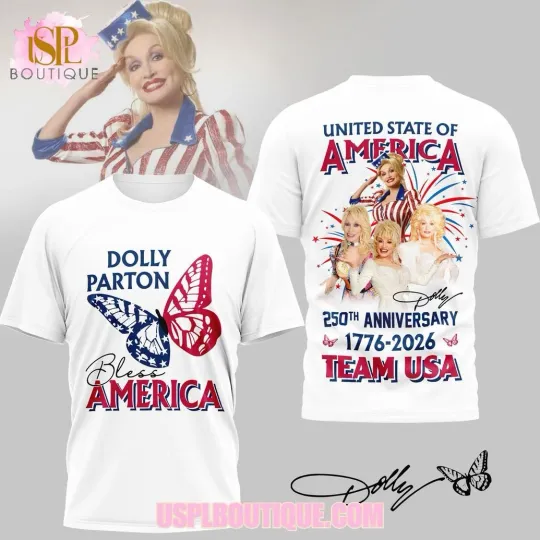 Discover Dolly Parton 250th Anniversary Of America 2026 White T-shirt