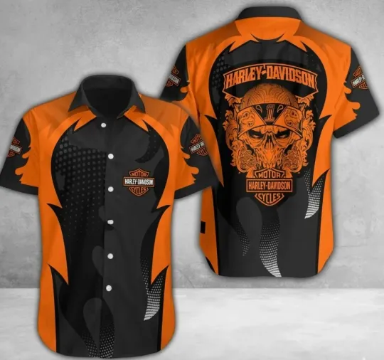 Discover Harley Motor Racing Davidson Casual Button Down Shirt Unisex Adults