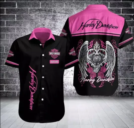 Discover Harley Motor Racing Davidson Casual Button Down Shirt Unisex Adults