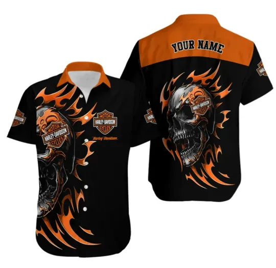 Discover Harley Motor Racing Davidson Casual Button Down Shirt Unisex Adults