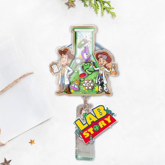 Discover Disney Toy Story Lab Week 2026 Shaker Badge Reel, Lab Story Buzz Lightyear Woody Jessie Retractable Badge,You've Got A Friend In Me SL3N09
