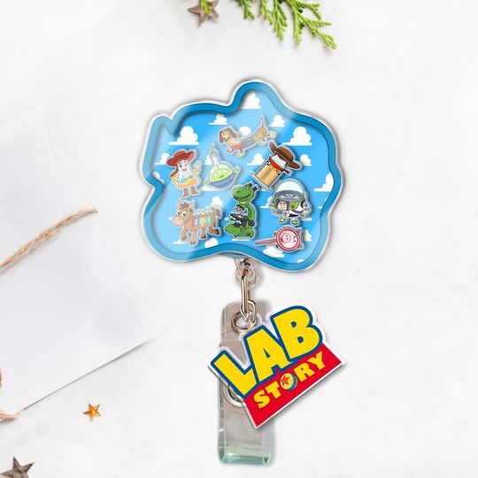 Discover Lab Story Lab Week 2026 Badge Reel, Medical Laboratory Professional Gift, Retractable ID Holder for Lab Techs, Fun Lab Accessory OIOU10
