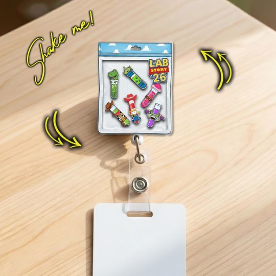 Personalized Test Tube Lab Story Shaker Badge Reel: Medical Lab Week 2026 ID Holder JDJ514
