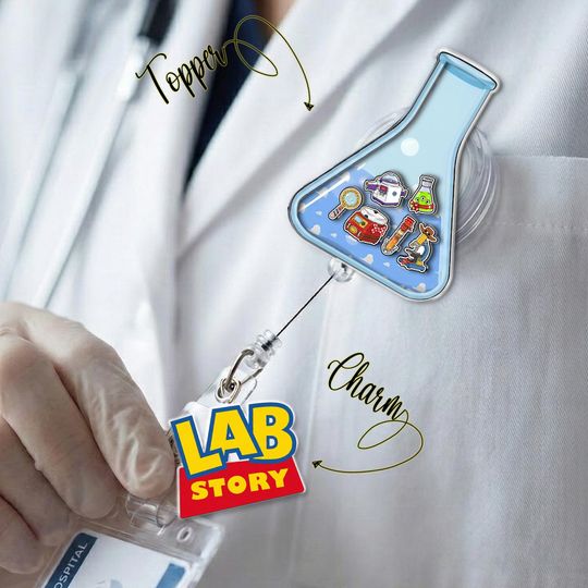 Discover Lab Story 2026 Shaker Badge Reel, Lab Story ID Holder, Laboratory Tech Badge Reel, Cute Science Badge Reel Gift, Lab Week Badge Reel NGYD15