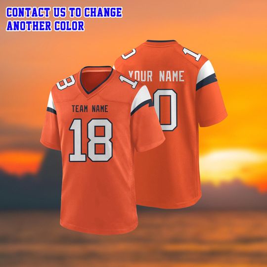 Discover Custom Denver Football Jersey Personalized Uniform Team Name Number Logo Shirt clothes Men women and kids Game Day Outfit