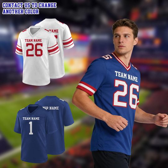 Discover Custom New York Football Jersey Shirt Personalized Team Name Number Football Jersey For Adult Kid Game Day Outfit For American Football Fan