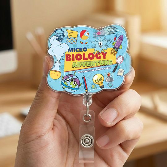 Lab Story Lab Week 2026 Badge Reel, Medical Laboratory Professional Gift, Retractable ID Holder for Lab Techs, Fun Lab Accessory C2CV13-6