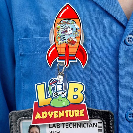 Discover Lab Week 2026 Badge Reel with Charm, Lab Story ID Holder, Laboratory Tech ID Holder Science Gift for Lab Team Medical Assistant Phlebotomist