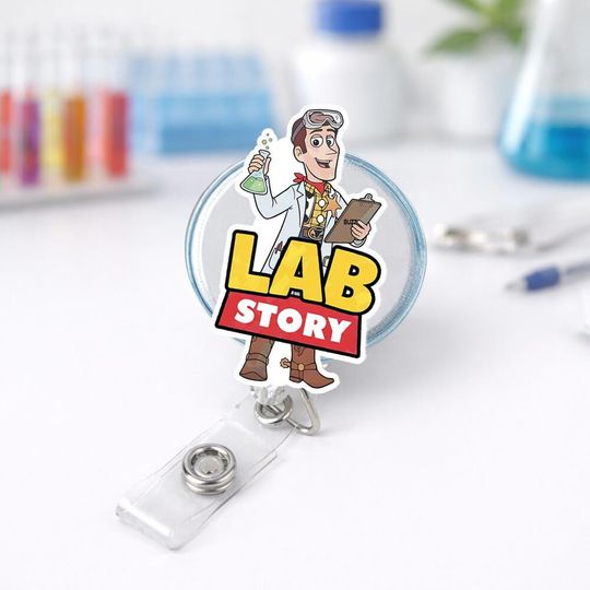 Discover Woody Toy Story Lab Week 2026 Badge Reel, Buzz Lightyear Woody Jessie Bo Peep Lab Team Retractable ID Badge Holder