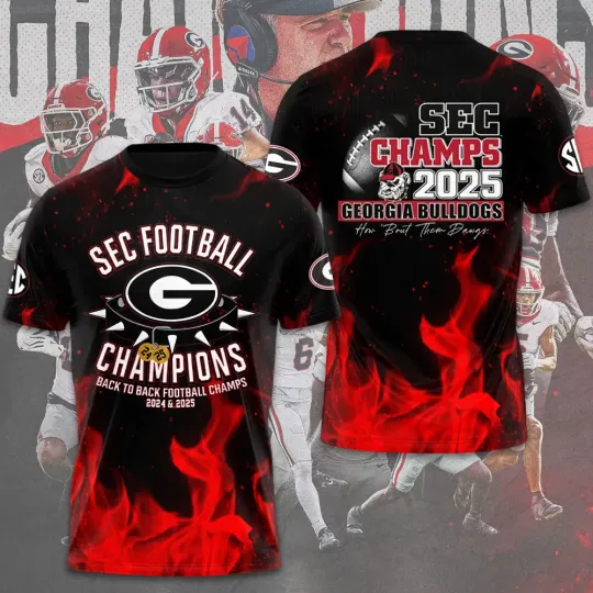 Discover Bulldogs Football 2025 SEC Champions Tshirt
