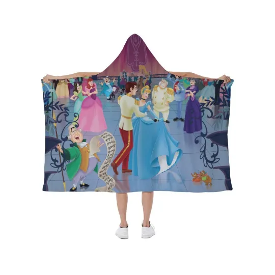 Discover Disney Princess Cinde Print Hooded Blanket with Soft Fleece