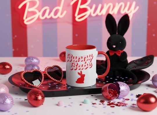 Discover Bunny Babe Easter Ceramic Mug | Playful Girly Coffee Cup