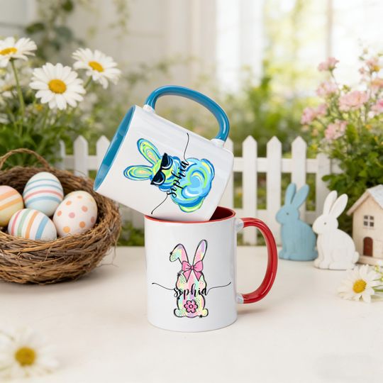 Discover Cute Easter Bunny Mug,Personalized Easter Kids Cup,Easter Bunny Mug With Name,Spring Mug,Easter Party Favors,Kids Easter Gift,Kids Tea Cups