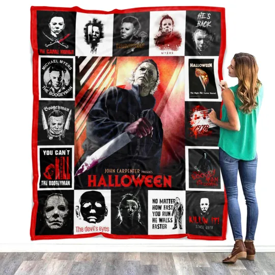 Discover Michael Myers Blanket, The Boogeyman Halloween Fleece, Sherpa Blanket