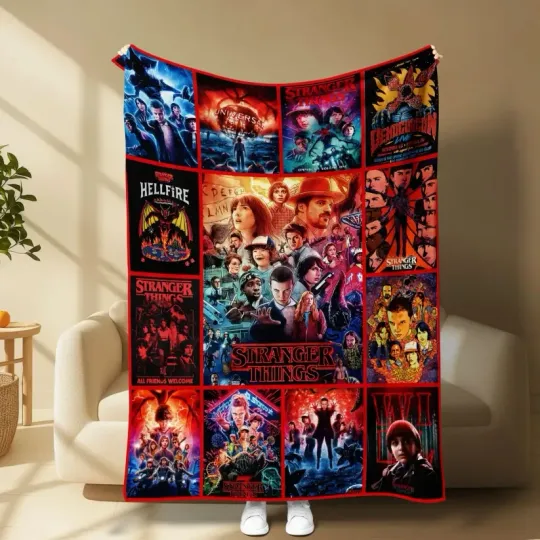 Discover Retro 80s Supernatural Sci-Fi Inspired Poster Style Flannel Blanket