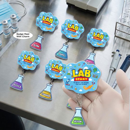 Custom Lab Week 2026 Badge Reel, Lab Team & Assistant Med Lab Tech MLT Phlebotomist ID Holder, Medical Tech, Science, Gift for Scientist