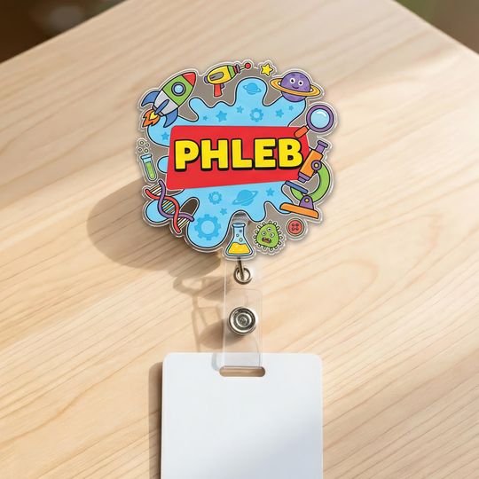 Discover Custom Lab Week 2026 Badge Reel, Lab Team & Assistant Med Lab Tech MLT Phlebotomist ID Holder, Medical Tech, Science D3DS11-2