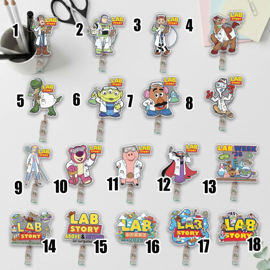 Discover Lab Story Lab Week 2026 Badge Reel, Medical Laboratory Professional Gift, Retractable ID Holder for Lab Techs, Fun Lab Accessory D3FI15