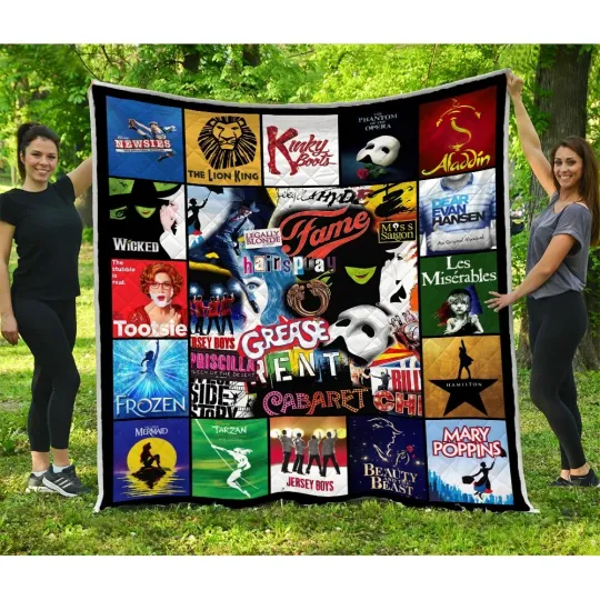 Discover Broadway Christmas Quilt, Broadway Musical Classics Tribute Quilt Blanket