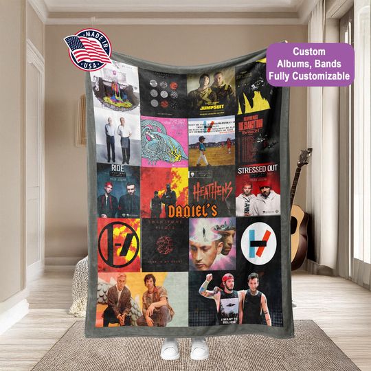 Discover Custom Band Albums or Photo Collage Blanket, Personalized Throw Gift For Music Fan
