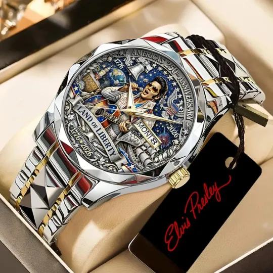 Discover America250 x Elvis Presley Alloy Luxury Quartz Watch