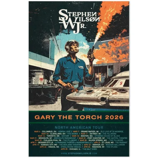Discover Stephen Wilson Jr Gary The Torch 2026 UK EU Tour Music Concert Poster