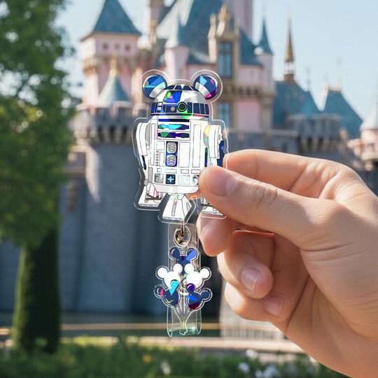 Retro Disney Star Wars Badge Reel with Retractable ID Holder, Galaxy's Edge, Disneyland