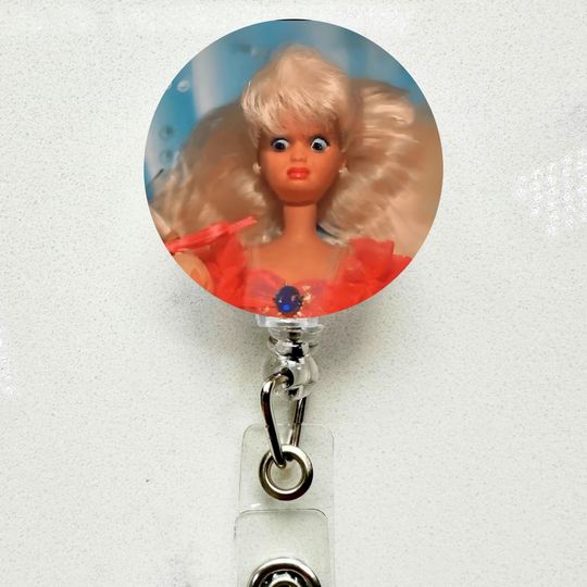Discover Funny Cringe Doll Meme Badge Reel  Retractable Work ID Clip