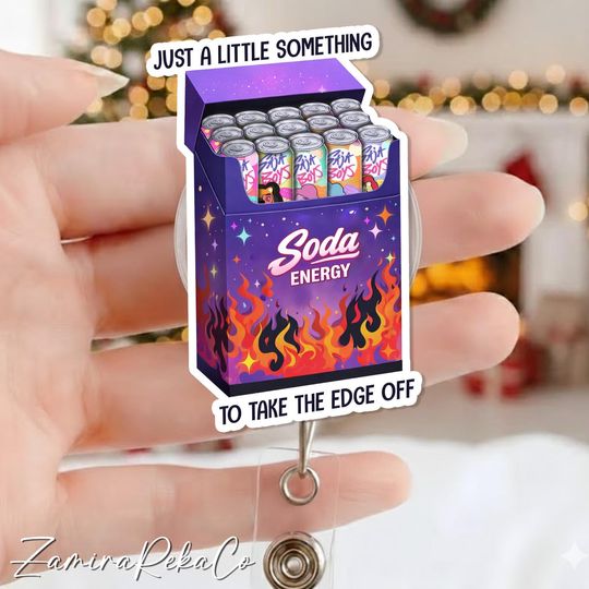 Discover Just A Little Something Soda Energy Kpop Demon Hunters Badge Reel, Saja Boys Badge