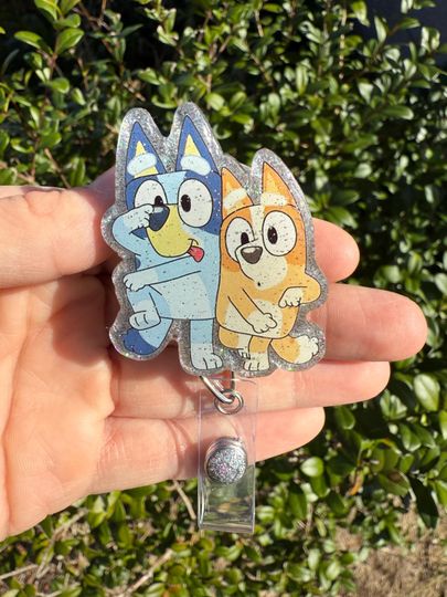 Discover Teacher badge reel, nurse, gift for her, cartoon badge reel, blue dog, dog mom, kids cartoons, friendship, badge reels, pediatric, dental