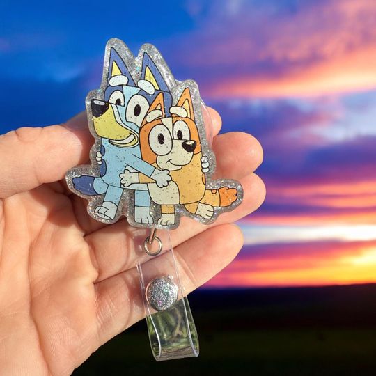 Discover Teacher badge reel, nurse, gift for her, cartoon badge reel, blue dog, dog mom, kids cartoons, friendship, badge reels, pediatric, dental