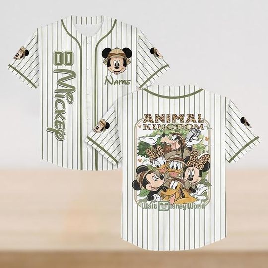 Discover Custom Disney Mickey and Friends Animal Kingdom Safari Baseball Jersey for Family Trip and Disneyland Gifts