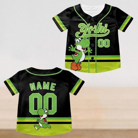Discover Custom Super Mario Yoshi Baseball Jersey for Men and Women