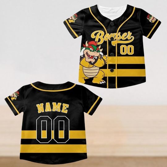 Discover Custom Super Mario Baseball Jersey with Mario, Luigi, Yoshi, Toad, Bowser, Princess Peach, Donkey Kong Design