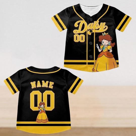 Custom Princess Daisy Baseball Jersey, Super Mario Family Shirt, Luigi Yoshi Toad Bowser Peach Donkey Kong Shirt