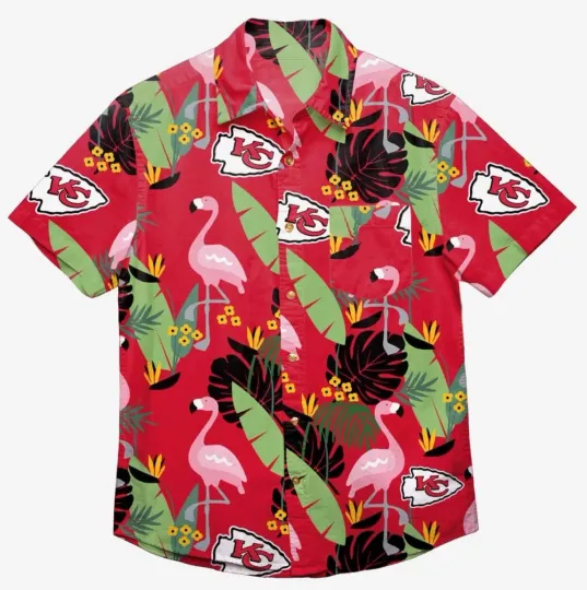 Discover Kansas City Chiefs Hawaiian Shirt Men’s 2XL Red Floral Football Team Apparel
