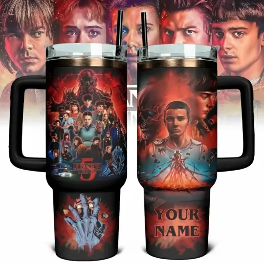 Discover Hot Custom 80s Sci-Fi Horror Style Tumbler With Handle 40oz  Gift For Fans