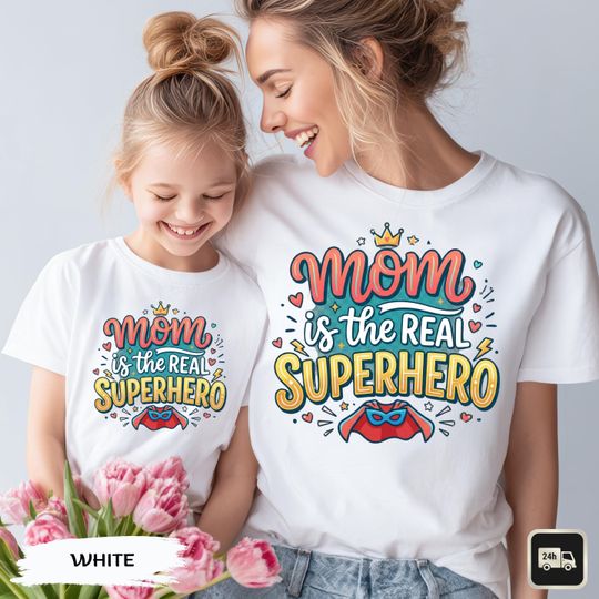 Discover Mom Is The Real Superhero Shirt, Mother's Day Super Mama Tshirt, Gift For Mom Tee