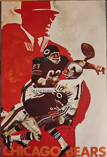 Chicago Bears 1968 Original Football Poster Premium Matte Vertical Collector Series