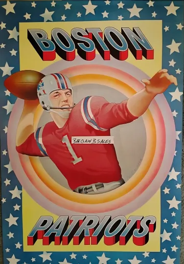 Discover Boston Patriots 1970 Football Collector Series Poster