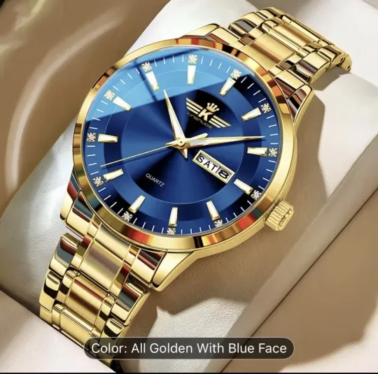 Discover 2025 Men's Elegant Dual Calendar Stainless Steel Watch