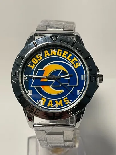 Discover Los Angeles Rams Football Team Logo Stainless Steel Men's Watch