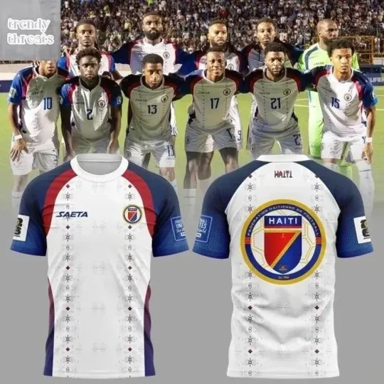 Discover Haiti 2026 World Cup White 3D Graphic Unisex T-Shirt - Soccer Fan T-Shirt