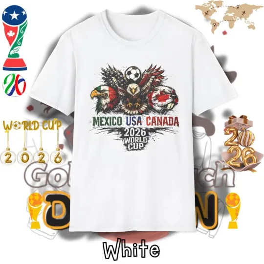 Discover World Cup 2026 T-Shirt, USA Mexico Canada Host Countries Soccer Tee
