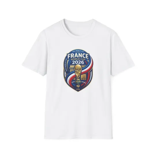 Discover France World Cup 2026 Trophy T-Shirt | French Flag Typography Tee