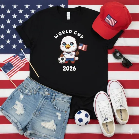 World Cup 2026 USA T-Shirt | Patriotic Eagle Soccer Tee