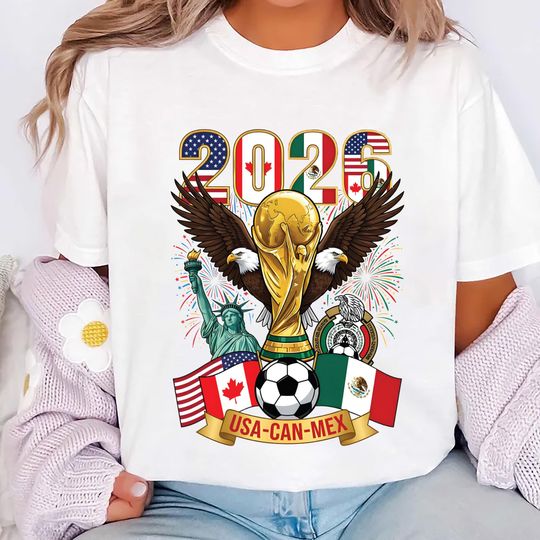 Discover 2026 World Cup Shirt, Soccer Cup USA Canada Mexico Shirt, Trending Football Fan Tee, World Soccer Shirt, Soccer Gifts, Gifts for Fans