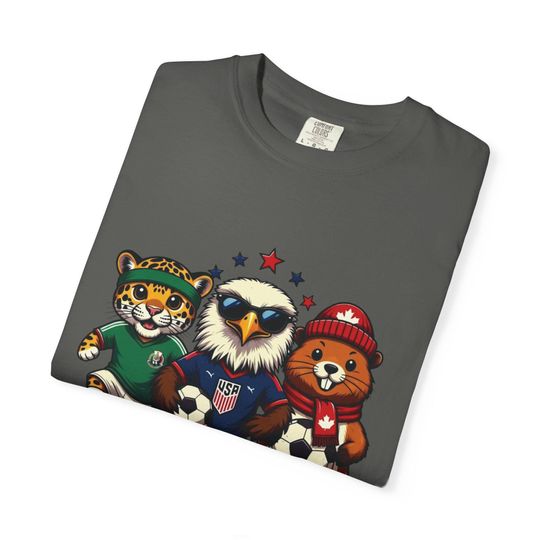 Discover FIFA World Cup 2026 Mascot Shirt | USA, Canada, Mexico Soccer Fan Tee